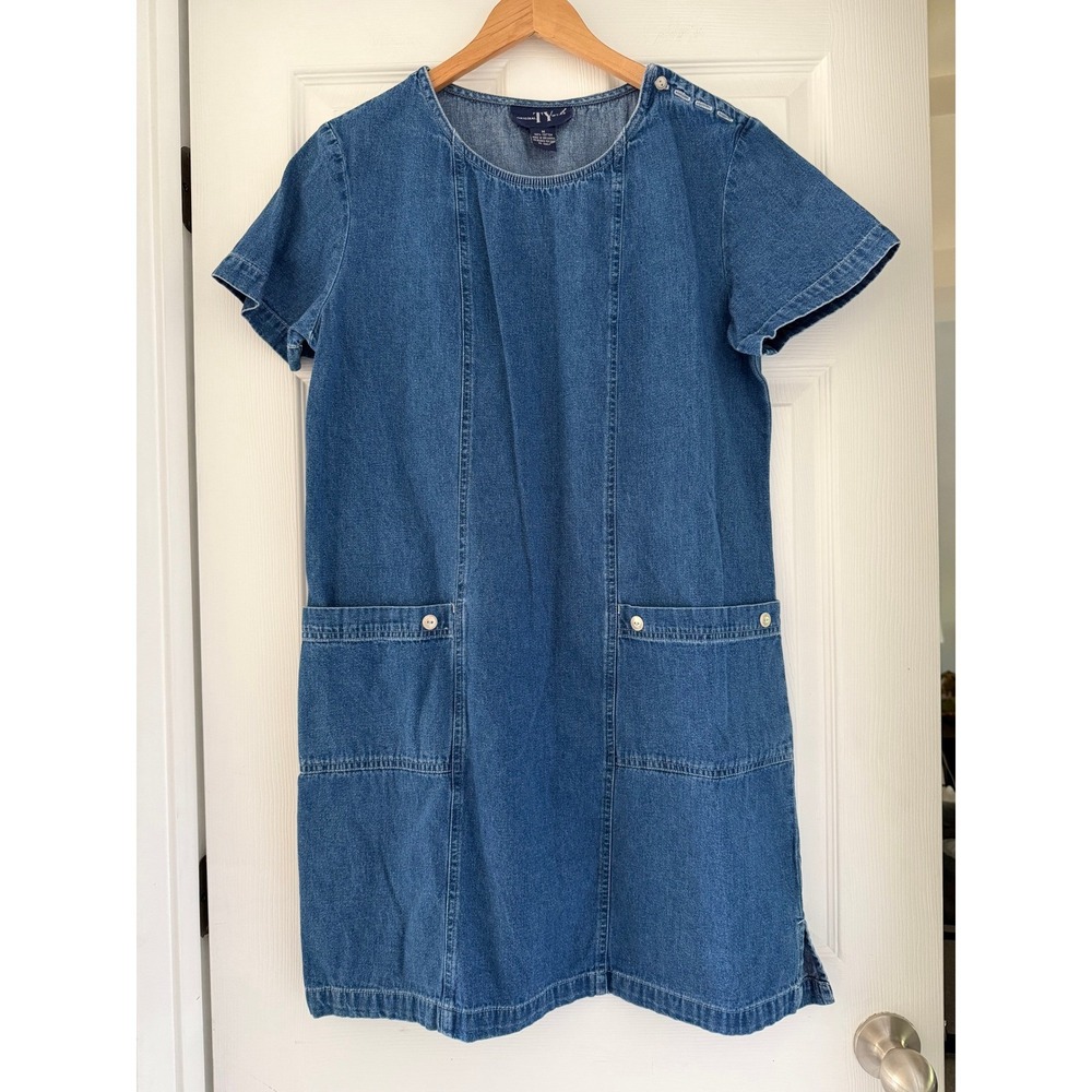 Vintage Original TY Wear Denim Short Sleeve Midi Dress